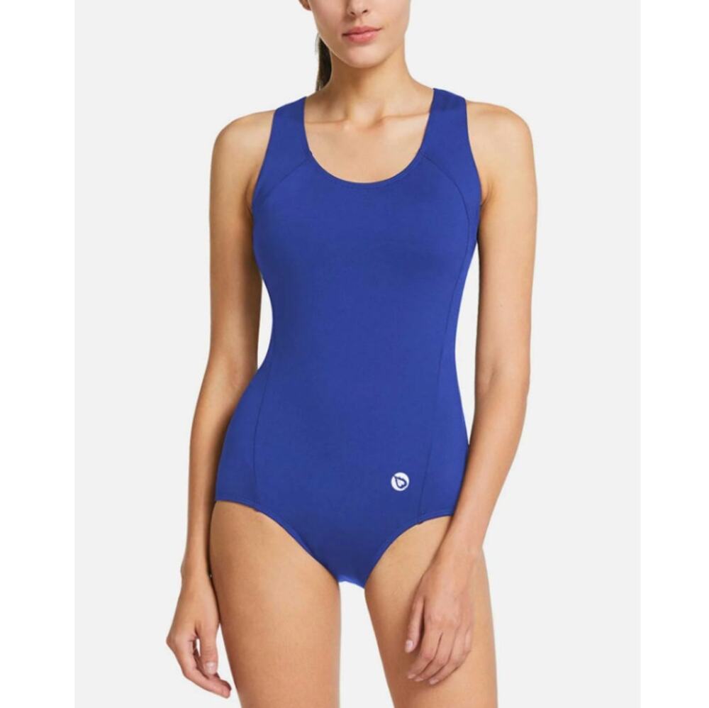 BALEAF Women's Blue Athletic Racerback Wide Straps 1-Piece Swimsuit Size 2XL/42